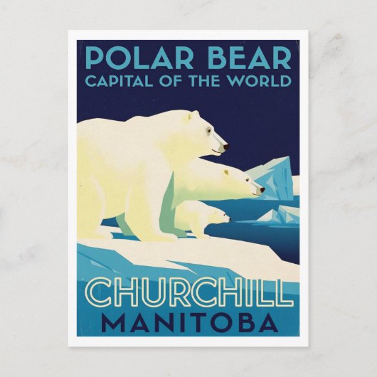 Polar Bear Capital of the World Churchill Manitoba Briefkaart (Voorkant)