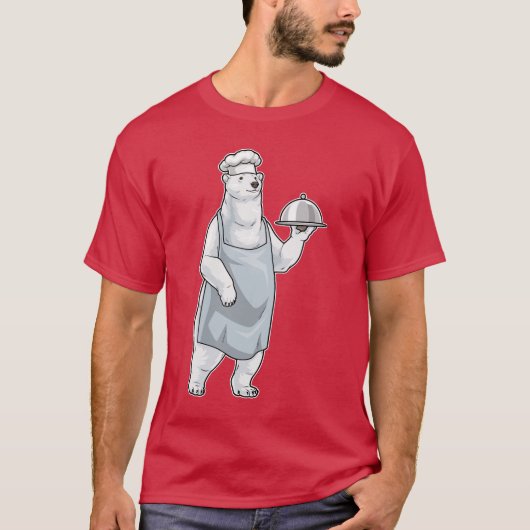 Polar bear Chef Serving plate Cook T-shirt (Voorkant)