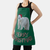 Polar Bear Christmas Apron Schort (Insitu)