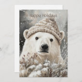 Polar Bear Christmas Feestdagenkaart (Voorkant / Achterkant)