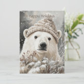 Polar Bear Christmas Feestdagenkaart (Staand voorkant)