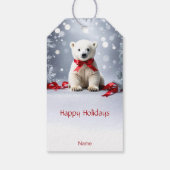 Polar Bear Christmas Gift Tag Cadeaulabel (Achterkant)