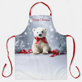 Polar Bear Christmas Holiday Apron Schort (Voorkant)