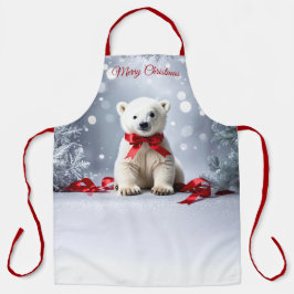 Polar Bear Christmas Holiday Apron Schort