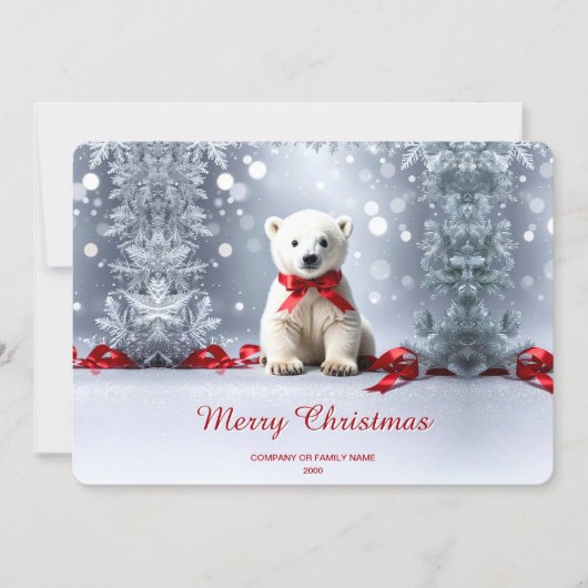 Polar Bear Christmas Holiday Card Feestdagenkaart (Voorkant)