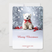 Polar Bear Christmas Holiday Card Feestdagenkaart (Voorkant)