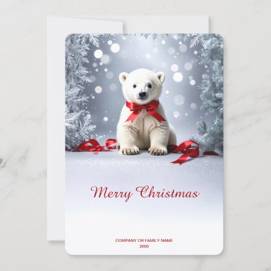 Polar Bear Christmas Holiday Card Feestdagenkaart (Voorkant)
