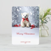 Polar Bear Christmas Holiday Card Feestdagenkaart (Staand voorkant)