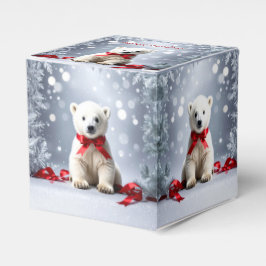 Polar Bear Christmas Holiday Favor Box Bedankdoosjes