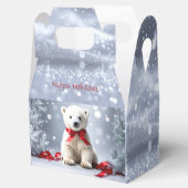 Polar Bear Christmas Holiday Gift Box Bedankdoosjes (Geopend)