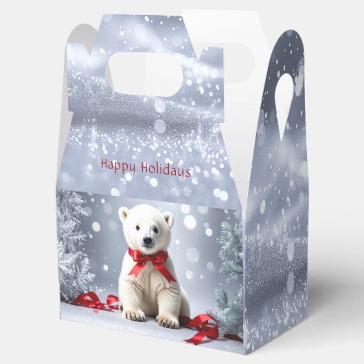 Polar Bear Christmas Holiday Gift Box Bedankdoosjes (Geopend)