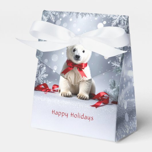 Polar Bear Christmas Holiday Gift Box Bedankdoosjes (Voorkant Zijde)