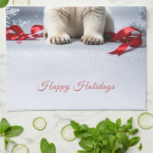 Polar Bear Christmas Holiday Kitchen Towel Theedoek (Gevouwen)