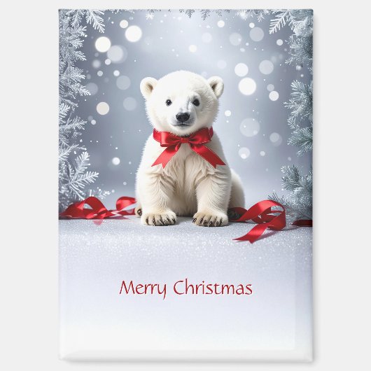 Polar Bear Christmas Holiday Magnet (Voorkant)