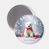 Polar Bear Christmas Holiday Magnet (Voorkant / Achterkant)