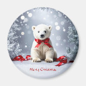 Polar Bear Christmas Holiday Magnet (Voorkant)