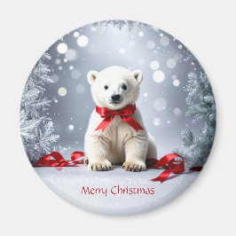 Polar Bear Christmas Holiday Magnet