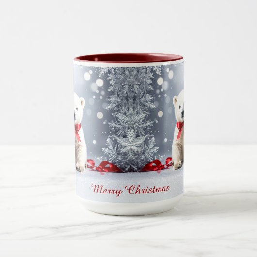 Polar Bear Christmas Holiday Mug Mok (Midden)