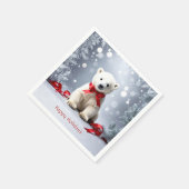 Polar Bear Christmas Holiday Napkin Servet (Hoek)