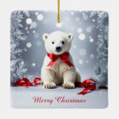 Polar Bear Christmas Holiday Ornament (Achterkant)