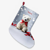 Polar Bear Christmas Holiday Stocking Grote Kerstsok (Voorkant (Hangend))
