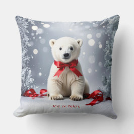 Polar Bear Christmas Holiday Throw Pillow Kussen