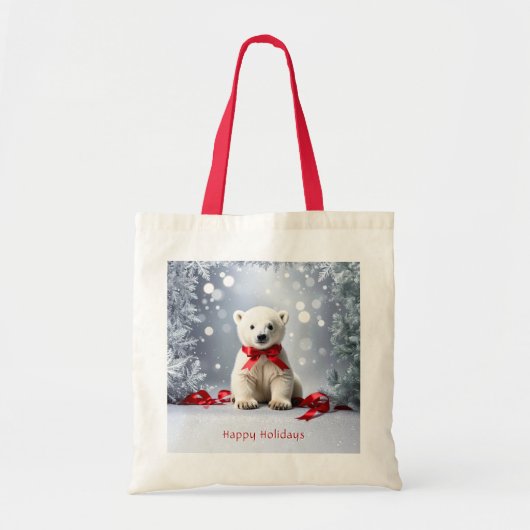 Polar Bear Christmas Holiday Tote Bag (Voorkant)