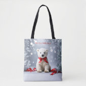 Polar Bear Christmas Holiday Tote Bag (Voorkant)