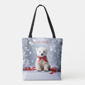 Polar Bear Christmas Holiday Tote Bag (Achterkant)