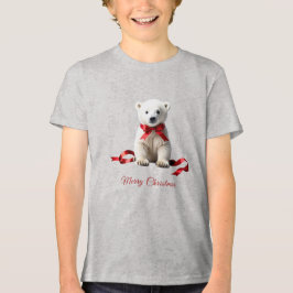 Polar Bear Christmas Holiday Tri-Blend Shirt