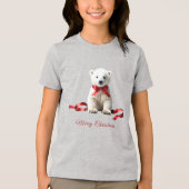 Polar Bear Christmas Holiday Tri-Blend Shirt (Voorkant)