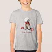 Polar Bear Christmas Holiday Tri-Blend Shirt (Voorkant)