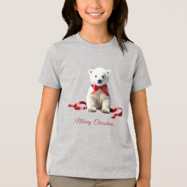 Polar Bear Christmas Holiday Tri-Blend Shirt