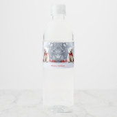 Polar Bear Christmas Holiday Water Bottle Label Waterfles Etiket (Voorkant)