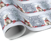 Polar Bear Christmas Holiday Wrapping Paper Cadeaupapier (Rol Hoek)