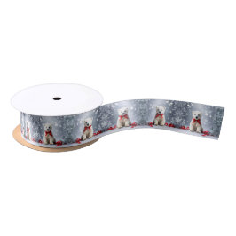 Polar Bear Christmas Satin Ribbon Satijnen Lint