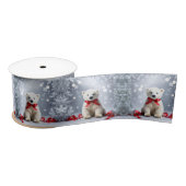 Polar Bear Christmas Satin Ribbon Satijnen Lint (Spoel)