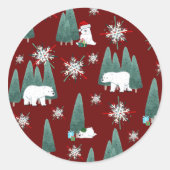 Polar Bear Christmas Sticker (Voorkant)