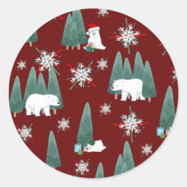 Polar Bear Christmas Sticker