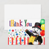 Polar Bear Circus Birthday Bedankkaart (Voorkant / Achterkant)