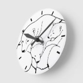 Polar Bear Clock Cool Cubs Bear Art Wall Clock Ronde Klok (Hoek)