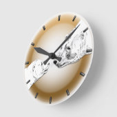 Polar Bear Clock Mother & Cub Bear Art Wall Clock Ronde Klok (Hoek)