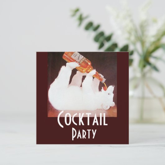 POLAR BEAR COCKTAIL PARTY ,wit bruin rood Kaart (Staand voorkant)