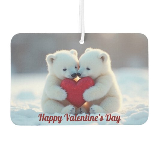 Polar Bear Cubs Valentine Air Freshener Luchtverfrisser (Voorkant)