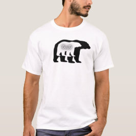 Polar Bear Dad Silhouette White Minimal Tee T-shirt