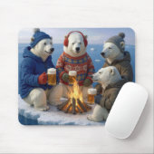 Polar Bear Drinking Around a Campfire  Muismat (Met muis)