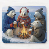 Polar Bear Drinking Around a Campfire Muismat (Voorkant)