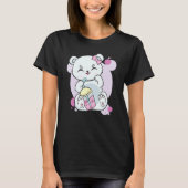 Polar Bear Drinking Boba Flavor With Black Milk Te T-shirt (Voorkant)