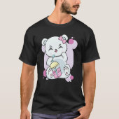 Polar Bear Drinking Boba Flavor With Black Milk Te T-shirt (Voorkant)