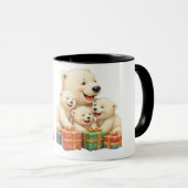 Polar Bear Family Holiday Mug Two-Tone Mug, 15 oz  Mok (Voorkant rechts)